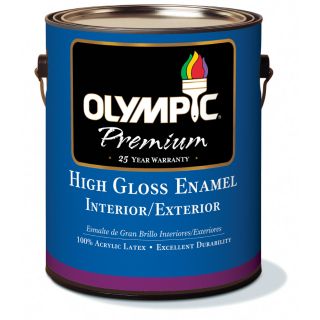 Olympic 1 Gallon Interior/Exterior High Gloss White Latex Base Paint