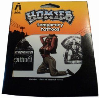 Homies Temporary Tattoos Contains 1 Sheet of Assorted Tattoos Health & Personal Care