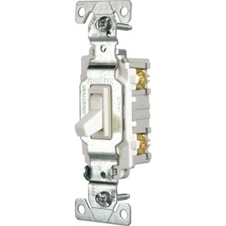 Cooper Wiring Devices 15 Amp White Single Pole Light Switch