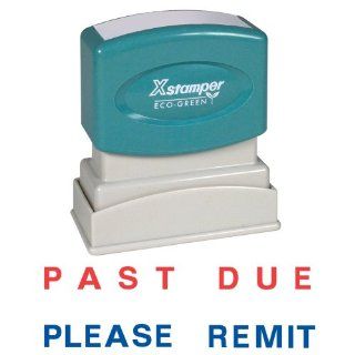 Xstamper Two color Stamp   Past Due Please Remit  Business Stamps 