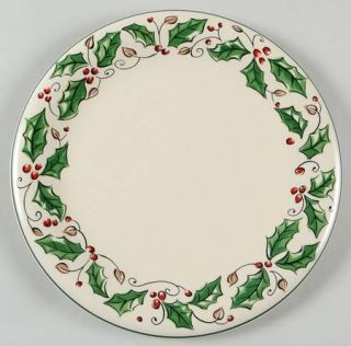Holly Holiday Hhd4 Salad Plate, Fine China Dinnerware   Holly & Berries In Cente