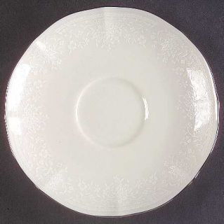 Noritake Chandon Platinum Saucer, Fine China Dinnerware   Imperial Baroque,White