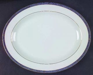 Bernardaud Antinea Bleu 13 Oval Serving Platter, Fine China Dinnerware   Phoebe