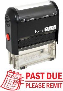 PAST DUE PLEASE REMIT   Self Inking Bill Collection Stamp in Red Ink  Business Stamps 