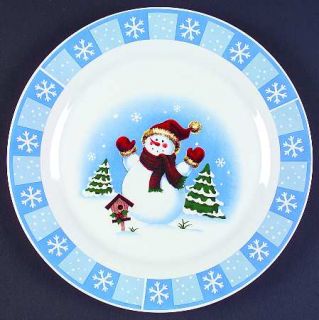 Merry Brite (China) Mbt2 Dinner Plate, Fine China Dinnerware   Snowman,Snowflake