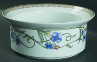 Dansk Umbrian Flowers 8 Round Vegetable Bowl, Fine China Dinnerware   Blue Flow