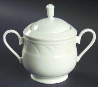 Lenox China Snowdrift Sugar Bowl & Lid, Fine China Dinnerware   Carved Fine Coll