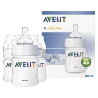Philips Avent BPA Free Classic 4 Ounce Polypropylene Bottles, 3 Pack