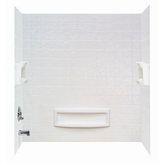 Aqua Glass Distinction 60 in W x 32 in D x 60 in H High Gloss White Polystyrene Bathtub Wall Surround