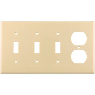 Cooper Wiring Devices 4 Gang Ivory Combination Plastic Wall Plate
