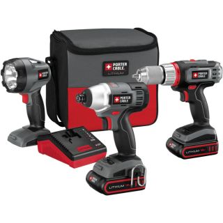 PORTER CABLE 3 Tool 18 Volt Lithium Ion Cordless Combo Kit