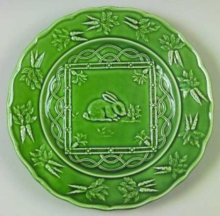 Bordallo Pinheiro Rabbit Green Accent Luncheon Plate, Fine China Dinnerware   Em