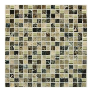 American Olean Legacy Glass Tannery Blend Glass Mosaic Square Indoor/Outdoor Wall Tile (Common 12 in x 12 in; Actual 11.87 in x 11.87 in)