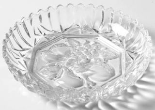Federal Glass  Pioneer Clear Nappy   Clear & Frosted,  Pressed Fruit Design