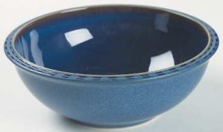 Denby Langley Reflex Soup/Cereal Bowl, Fine China Dinnerware   Blue/White,Checks