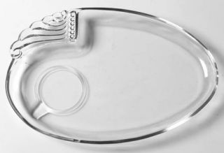 Hazel Atlas Parti Ade Snack Plate Only   Wing & Beaded Handles, Clear