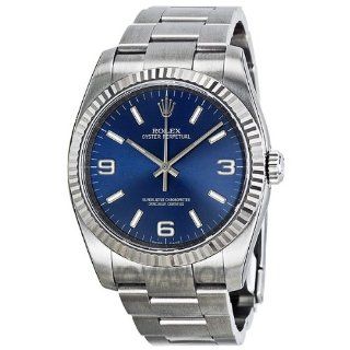 Rolex Oyster Perpetual No Date Blue Arabic and Stick Dial Stainless Steel Oyster 116034BLASO at  Men's Watch store.