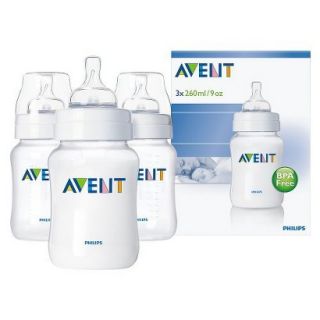 Philips Avent BPA Free Classic 9 Ounce Polypropylene Bottles, 3 Pack