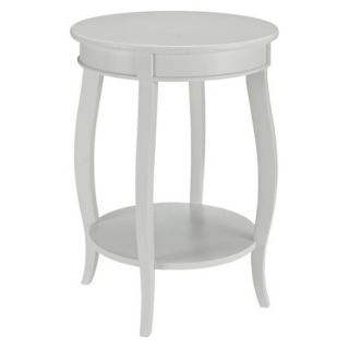 Accent Table Powell Round Table with shelf   White
