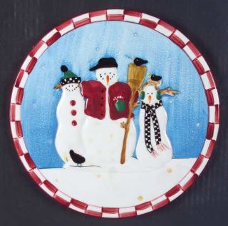 Sakura Snowman Sculpted Trivet, Fine China Dinnerware   Debbie Mumm,Snowmen,Red&
