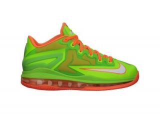 Nike LeBron XI Max Low (3.5y 7y) Kids Basketball Shoes   Electric Green