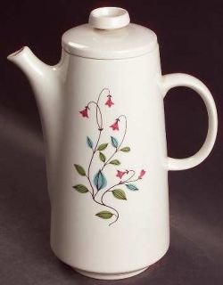 Franciscan Winsome Coffee Pot & Lid, Fine China Dinnerware   Pink Bell Flowers,B