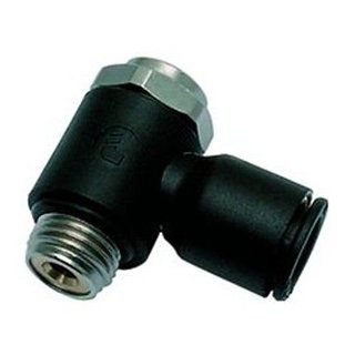 Legris 7010 06 10 Nylon Air Flow Control Valve, 90 Degree Elbow, Meter Out, Slotted Screw, 6 mm Tube OD x 1/8 BSPP Male Shower Flow Control Valves