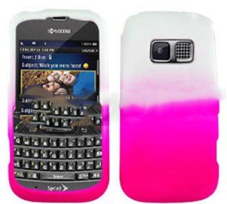 RUBBER COATED HARD CASE FOR KYOCERA BRIO S3015 RUBBERIZED TWO COLOR WHITE HOT PINK Cell Phones & Accessories