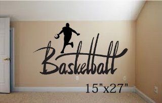 BASKETBALL PLAYER WALL MURAL VINYL WALL DECAL LETTERS 15"X27"   Wall Decor Stickers  