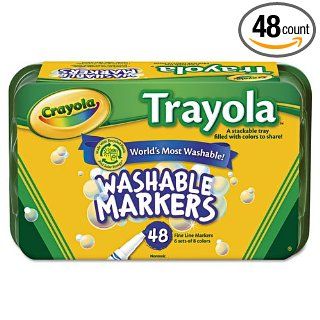 Crayola Washable Markers, Fine Point, Eight Assorted Colors, 48/Set