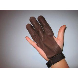 Damascus DWC Archery Shooting Glove, Three Finger Design Fits Either Hand, Velcro Strap, Large   Work Gloves  