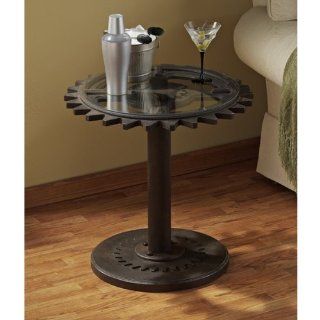 Industrial Age Gears End Table  