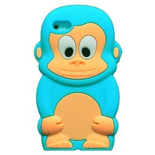 Bfun Packing NEW LIGHT BLUE Cute Monkey Soft Silicone Cover Case For Apple iPhone 5 5G Cell Phones & Accessories
