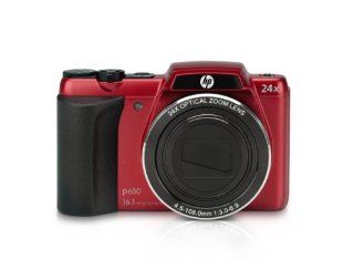 HP P650R 16.1 MP Digital Camera with 24x Optical Image Stabilized Zoom and 3 Inch LCD (Red)  Point And Shoot Digital Cameras  Camera & Photo