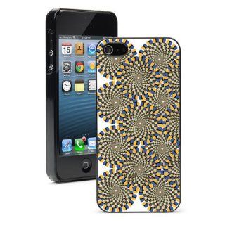 Apple iPhone 4 4S 4G Black 4B646 Hard Back Case Cover Color Circles Effect of Motion Illusion Cell Phones & Accessories
