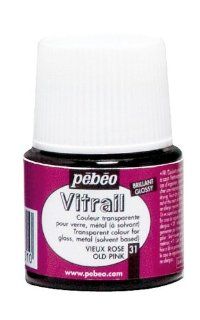 Pebeo Vitrail Stained Glass Effect Glass Paint 45 Milliliter Bottle, Old Pink