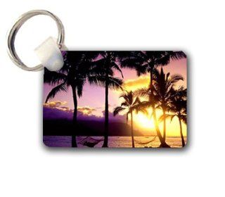 Palm Trees Sunset Beach Keychain Key Chain Great Unique Gift Idea 