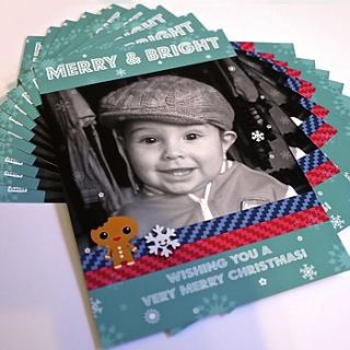 photo personalised christmas postcards by happi yumi