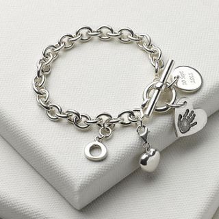 personalised birth day bundle toggle bracelet by touch on silver