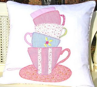 tea cups cushion by lime tree interiors