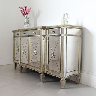 long antique mirrored sideboard by out there interiors