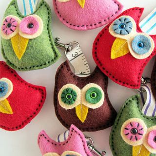 handmade owl key ring by thebigforest