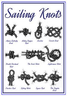nautical sailing knots illustrated print by brambleberries