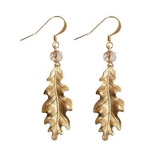fallen oak leaf earrings by elsie belle jewellery