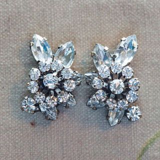 celia crystal flower stud earrings by anusha