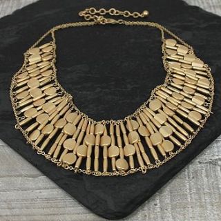 metal pebble bib necklace by my posh shop