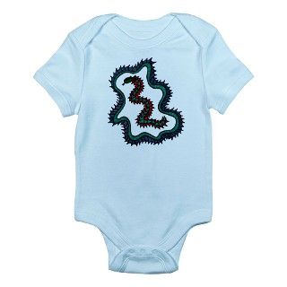 Infant Bodysuit with spikey green and red snake by nanasdoodles