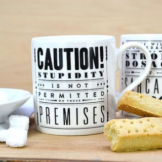 'sarcasm and wit' retro mug by rock the custard