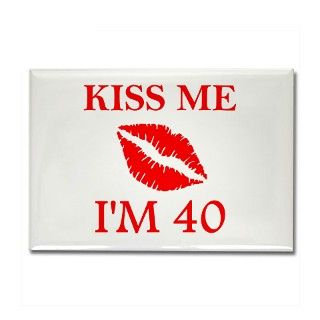 40th Birthday Kiss Rectangle Magnet by jdpdesigns