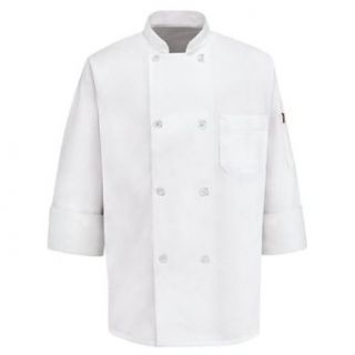 Chef Designs 0413 Men's Eight Pearl Button Chef Coat White Large 